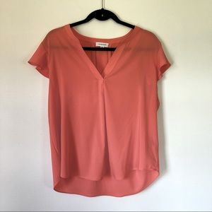 Calvin Klein Sheer Coral Blouse
